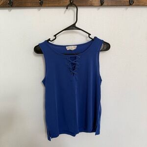 Pink Republic Blue Lace-Up Tank Top